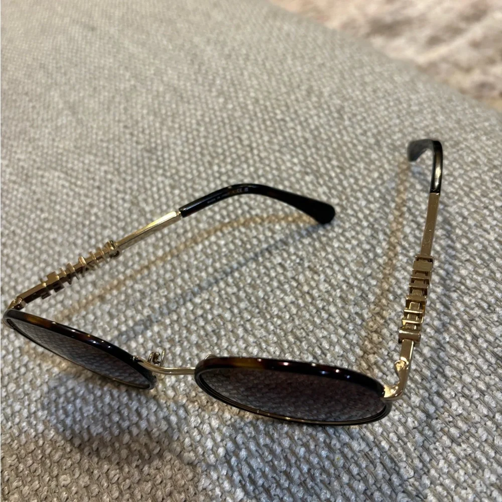 CHANEL Brown and Gold Tortoise Round Sunglasses - Picture 11 of 15